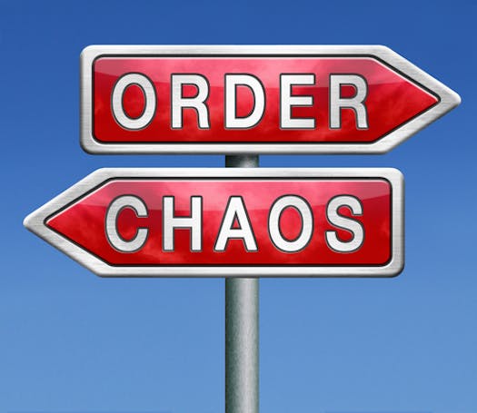 Order to chaos to order.