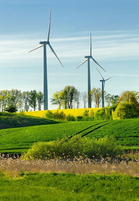 Wind turbines. 