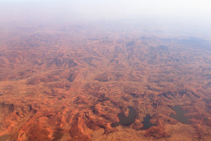 Aerial view of deforestation in Madagascar.