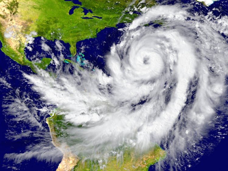 Hurricane over the Atlantic.