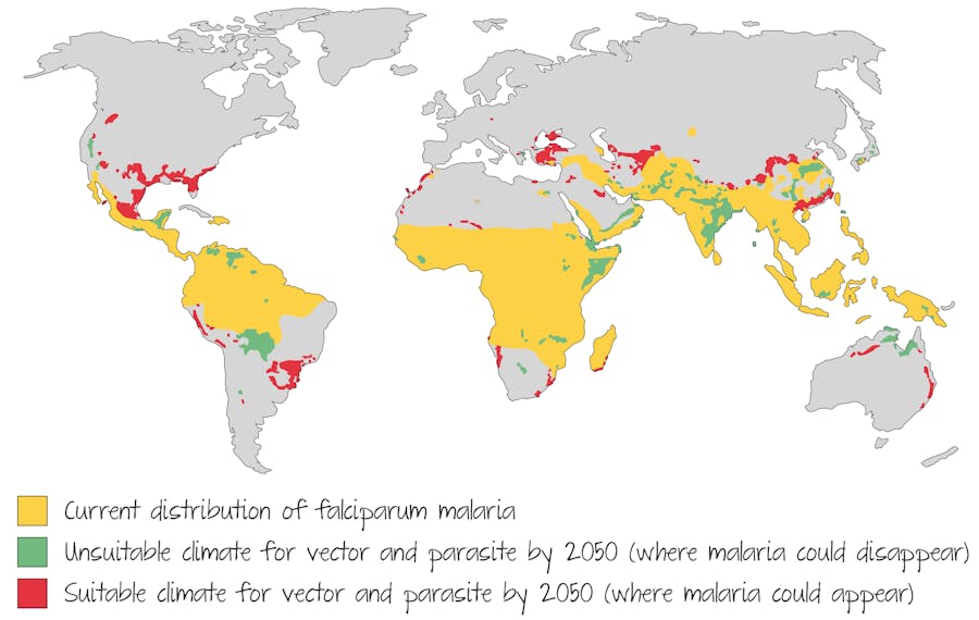 Spread of malaria by 2050.