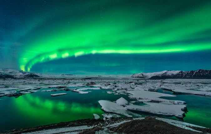 Northern lights (aurora borealis) in Iceland.