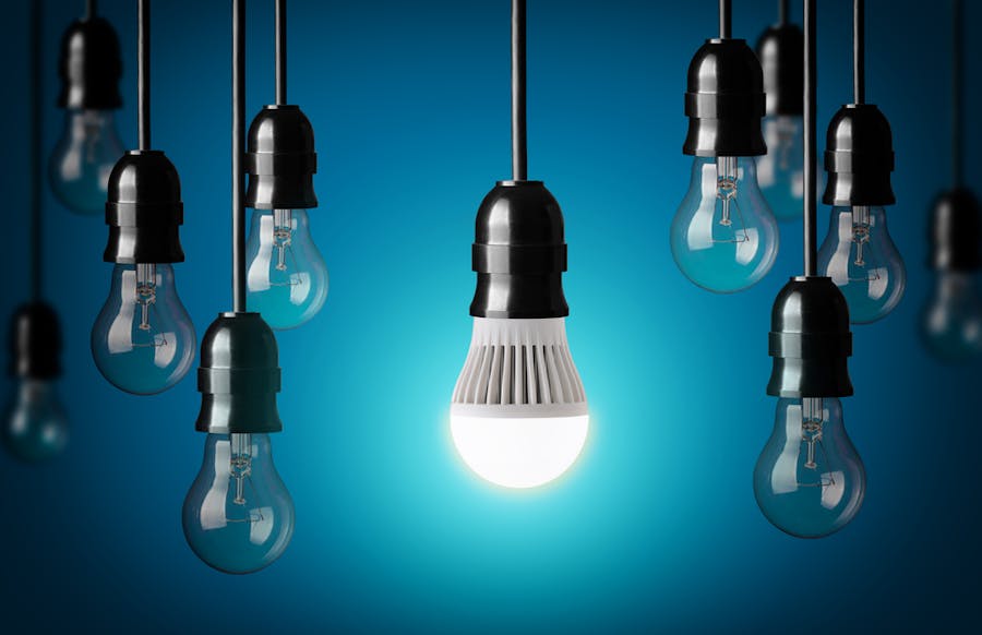 LED lights use up to 90% less energy than traditional bulbs.